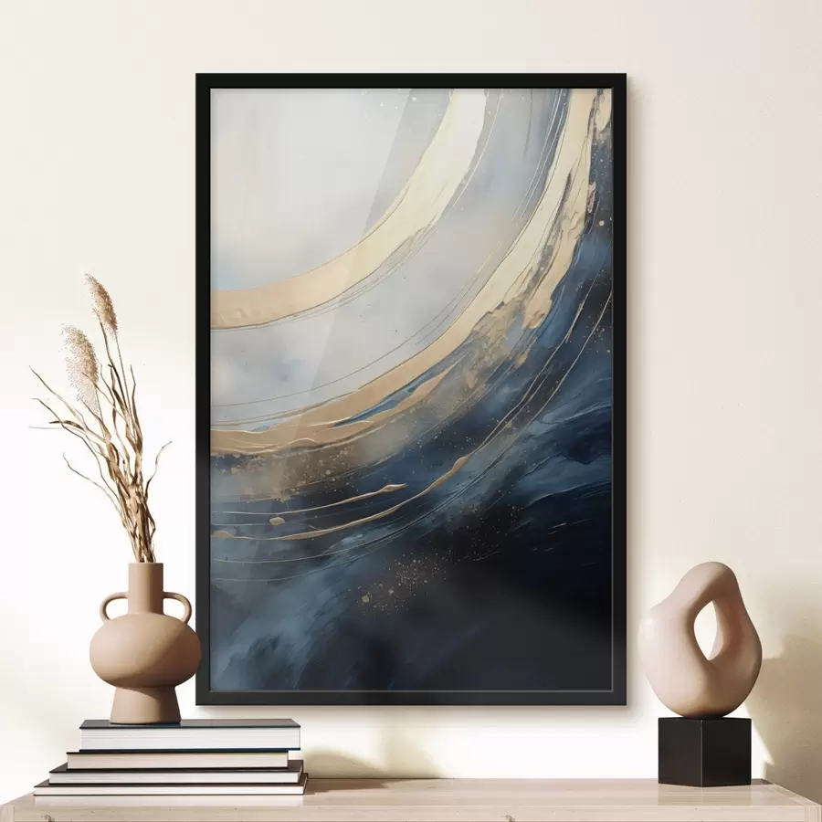 murales de pared Amplios arcos luminosos sobre un fondo azul intenso. f46487