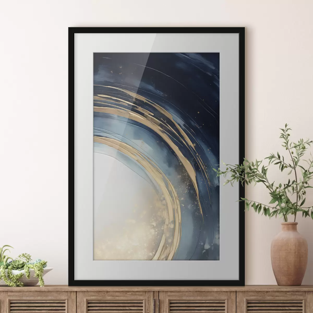 Poster Anillos estrechos en capas sobre un horizonte pálido f46489