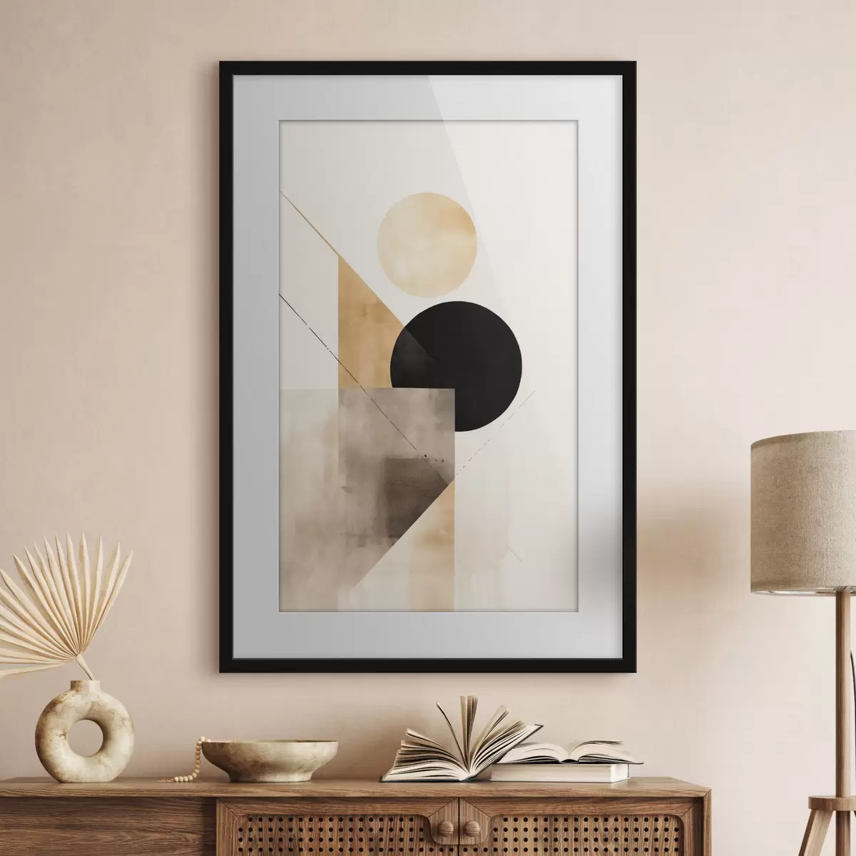 Poster Composición minimalista: círculo, triángulo y planos f46532