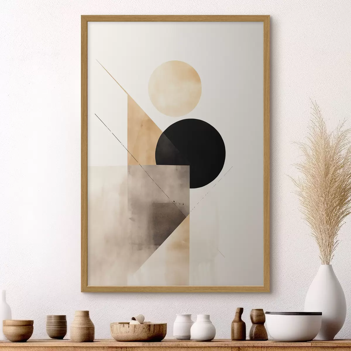 Poster Composición minimalista: círculo, triángulo y planos f46532