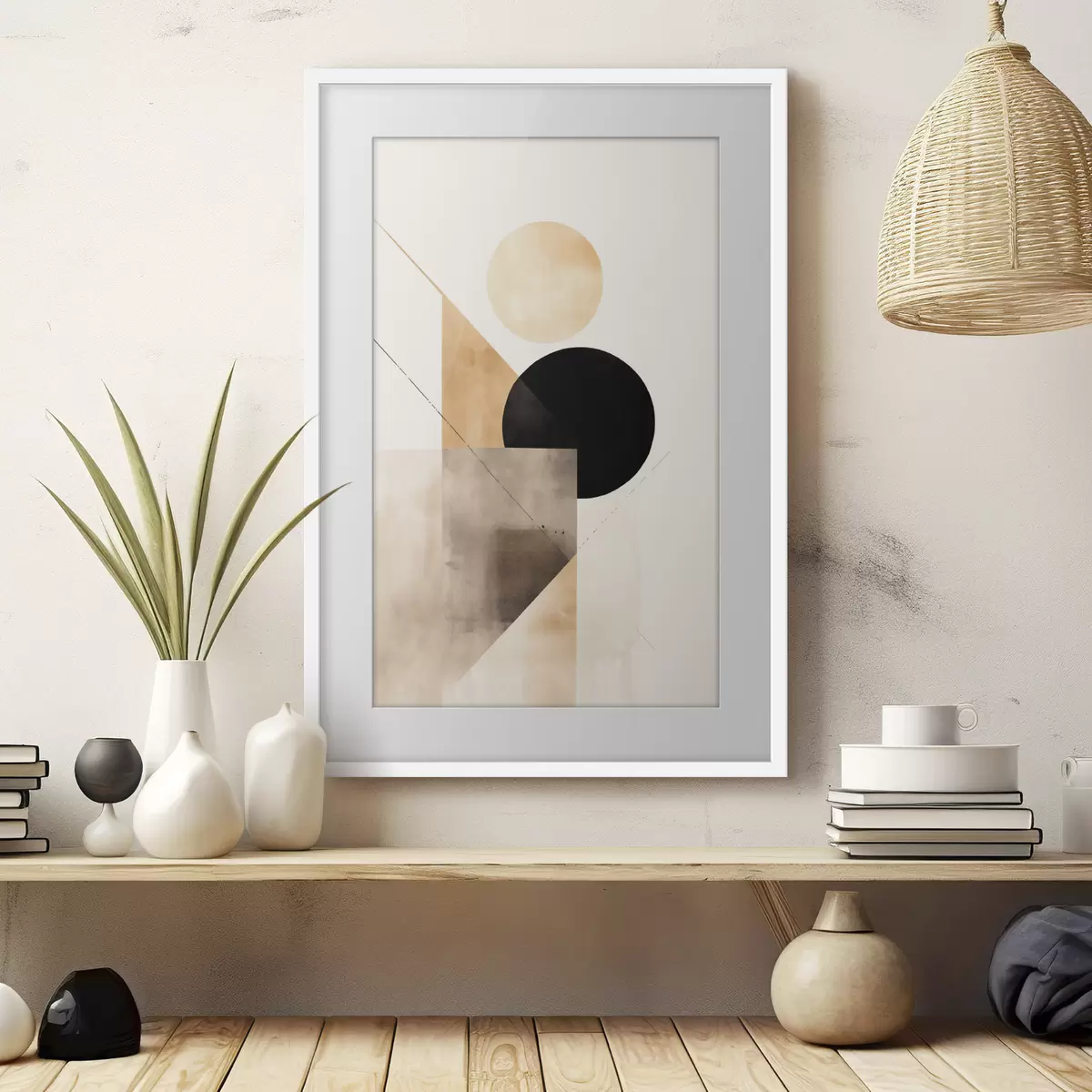 Poster Composición minimalista: círculo, triángulo y planos f46532