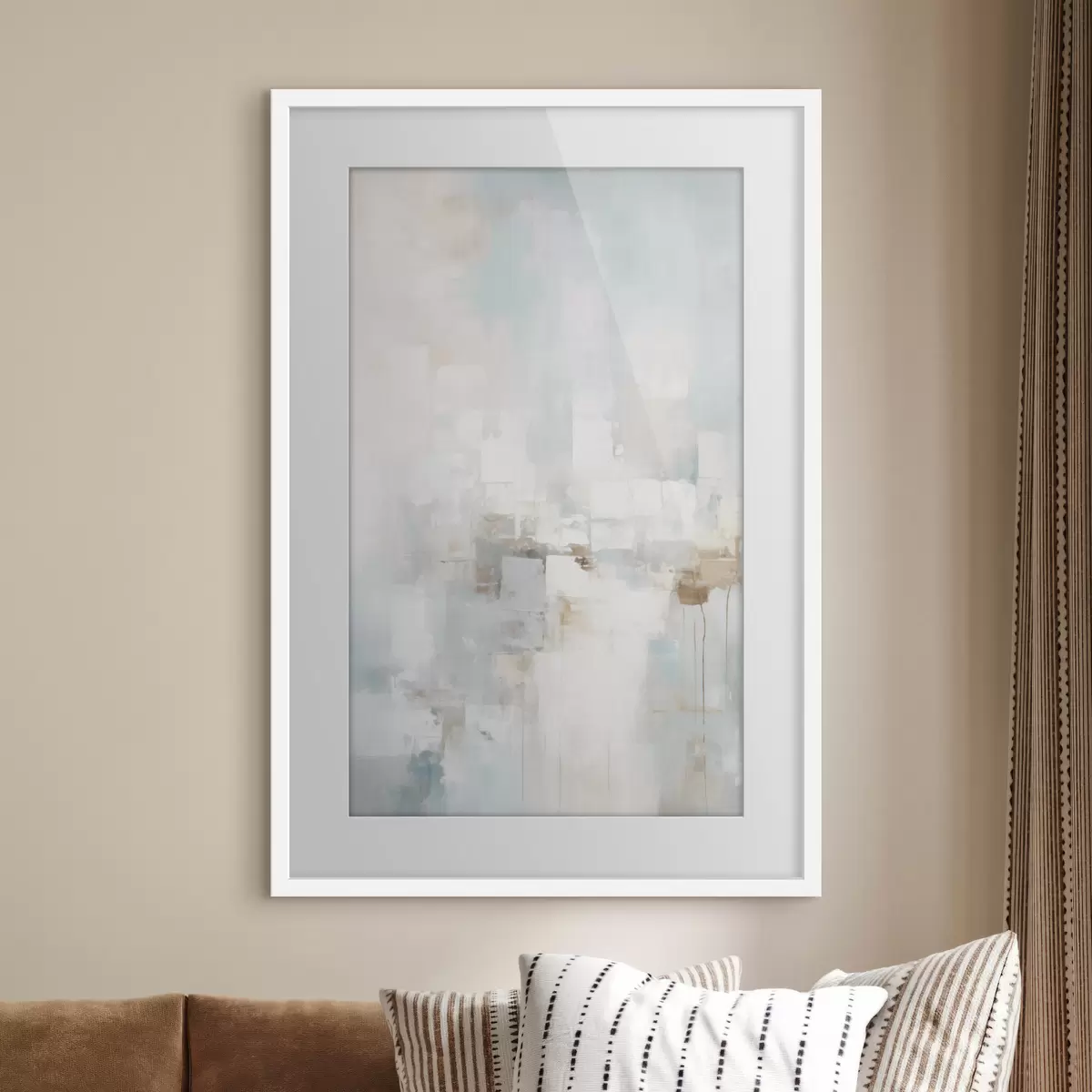Poster Bloques de colores pastel claros: azul, beige, blanco f46546