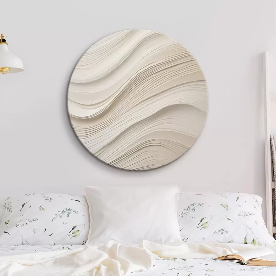 murales de pared Ondas en relieve en tonos arena superpuestos, textura suave r46484