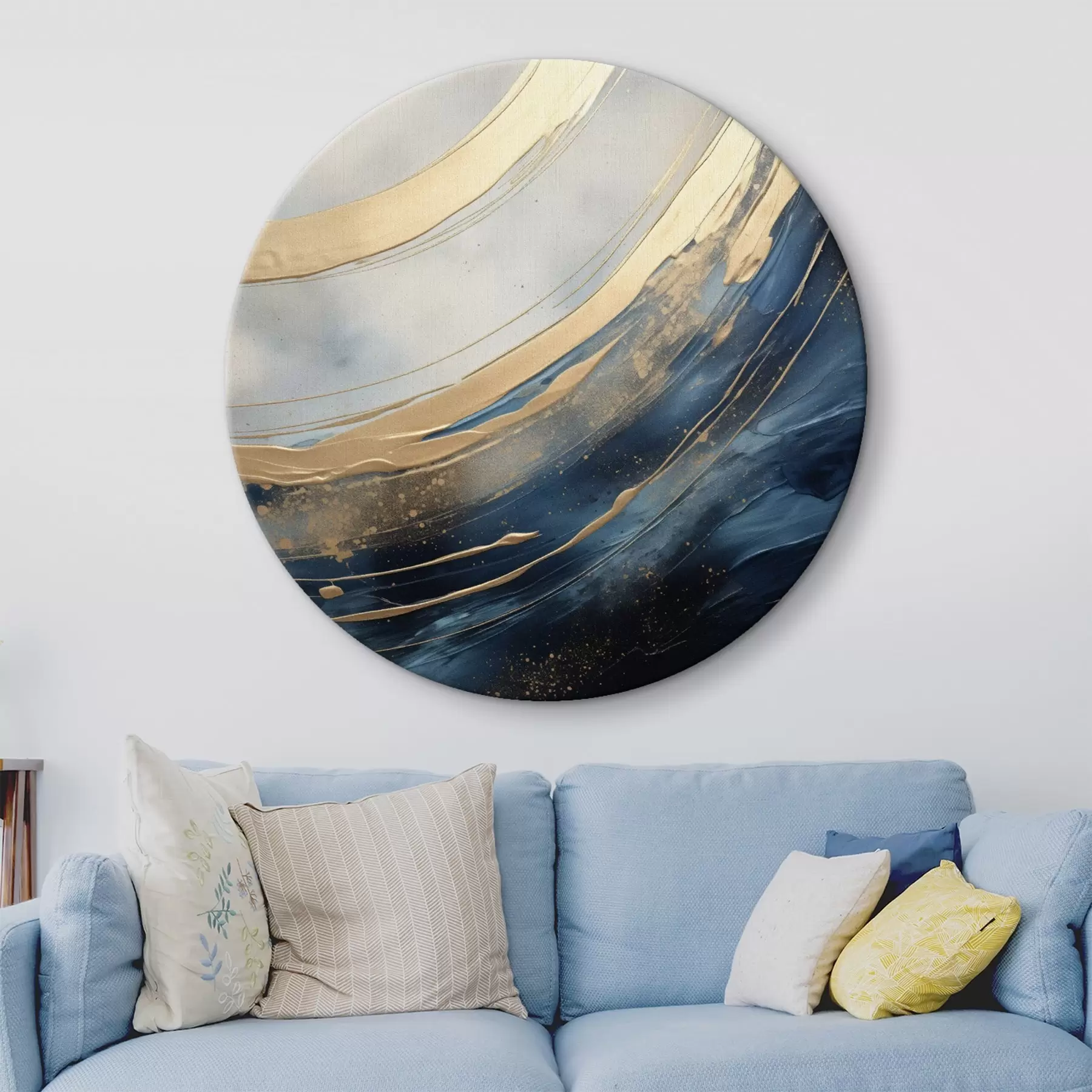 murales de pared Amplios arcos luminosos sobre un fondo azul intenso r46487