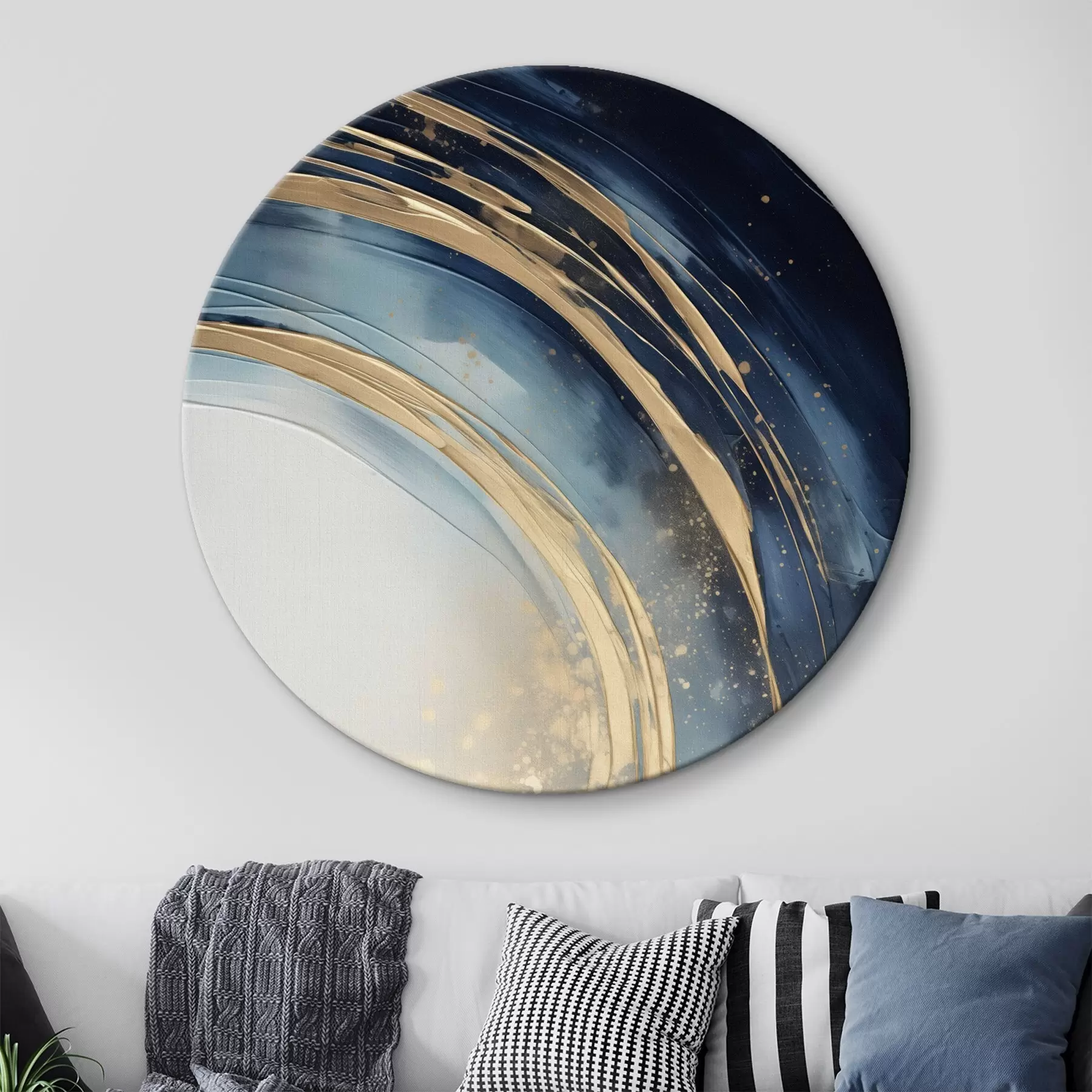 murales de pared Anillos estrechos en capas sobre un horizonte pálido r46489