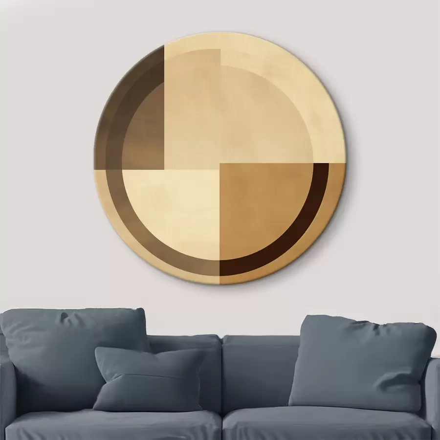 murales de pared Cuadrados apagados con anillo translúcido, paleta de colores tierra cálidos r46498