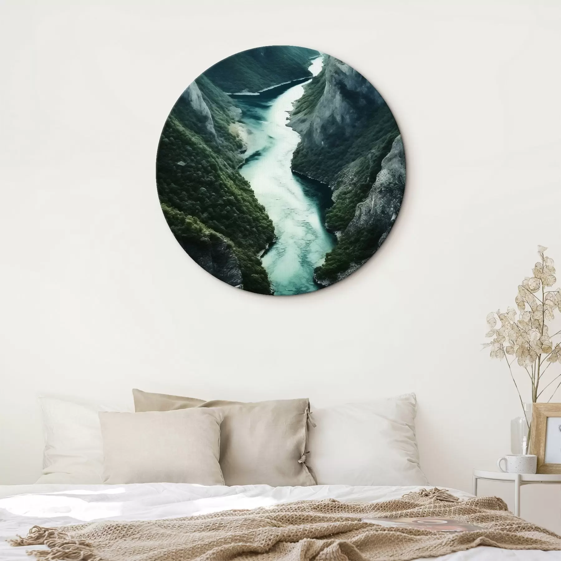 murales de pared Estrecho desfiladero con una corriente turquesa desde arriba r46522