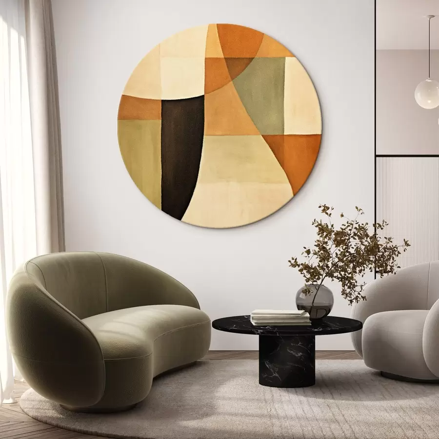 murales de pared Campos geométricos suaves en una cálida paleta natural r46538