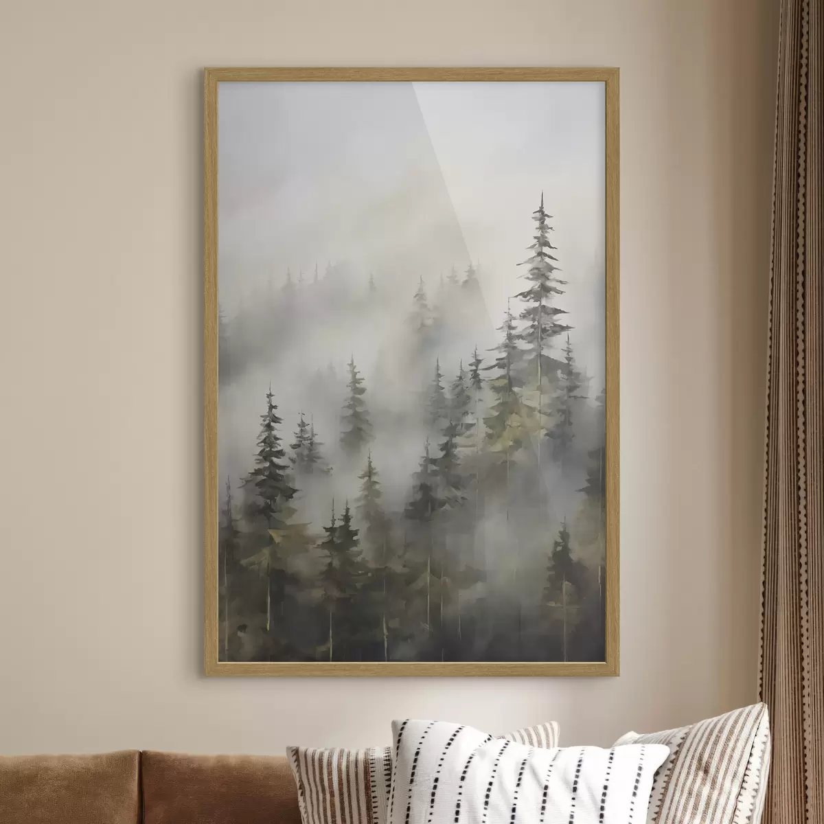 Poster Bosque en la niebla, imitación de pintura f46671