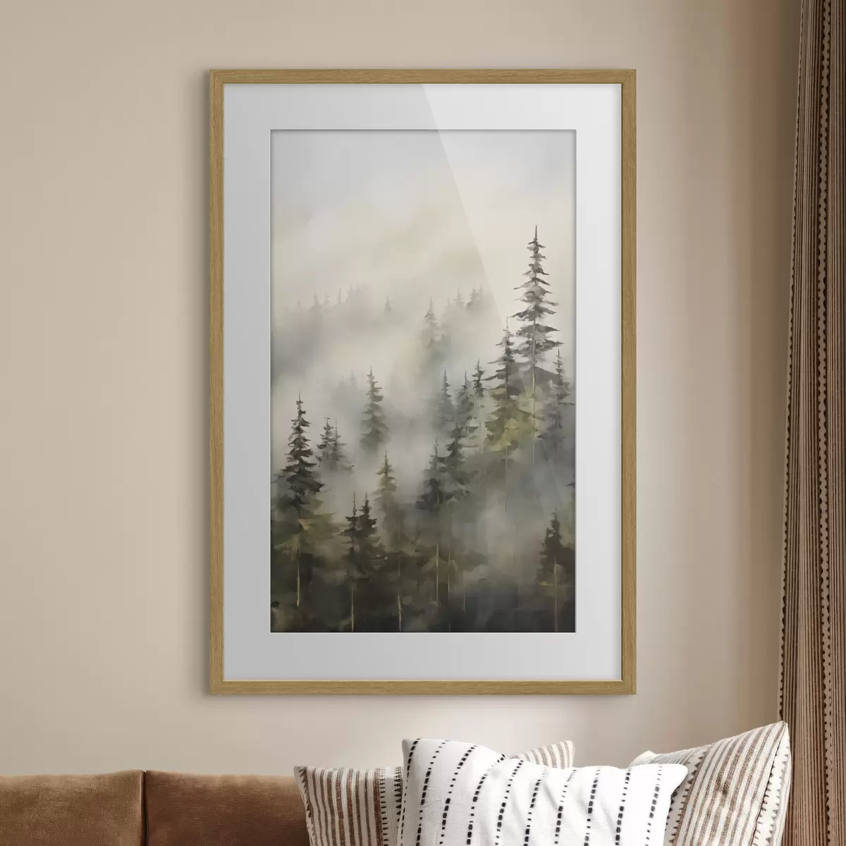 Poster Bosque en la niebla, imitación de pintura f46671