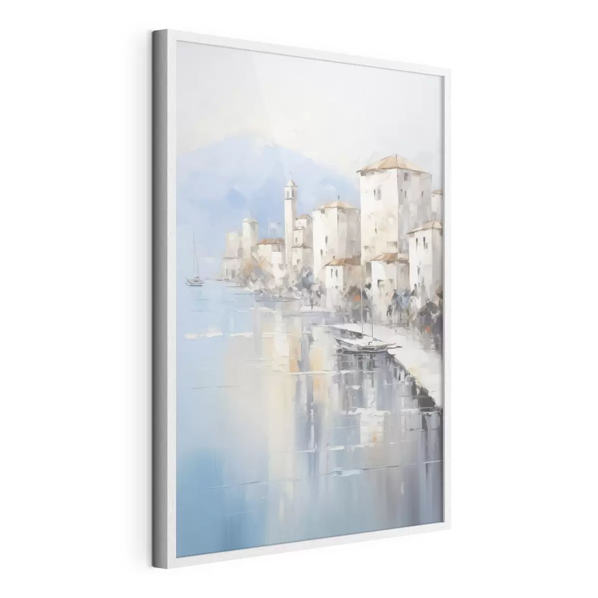 Poster Casas abstractas junto a la bahía, imitación de pintura f46673