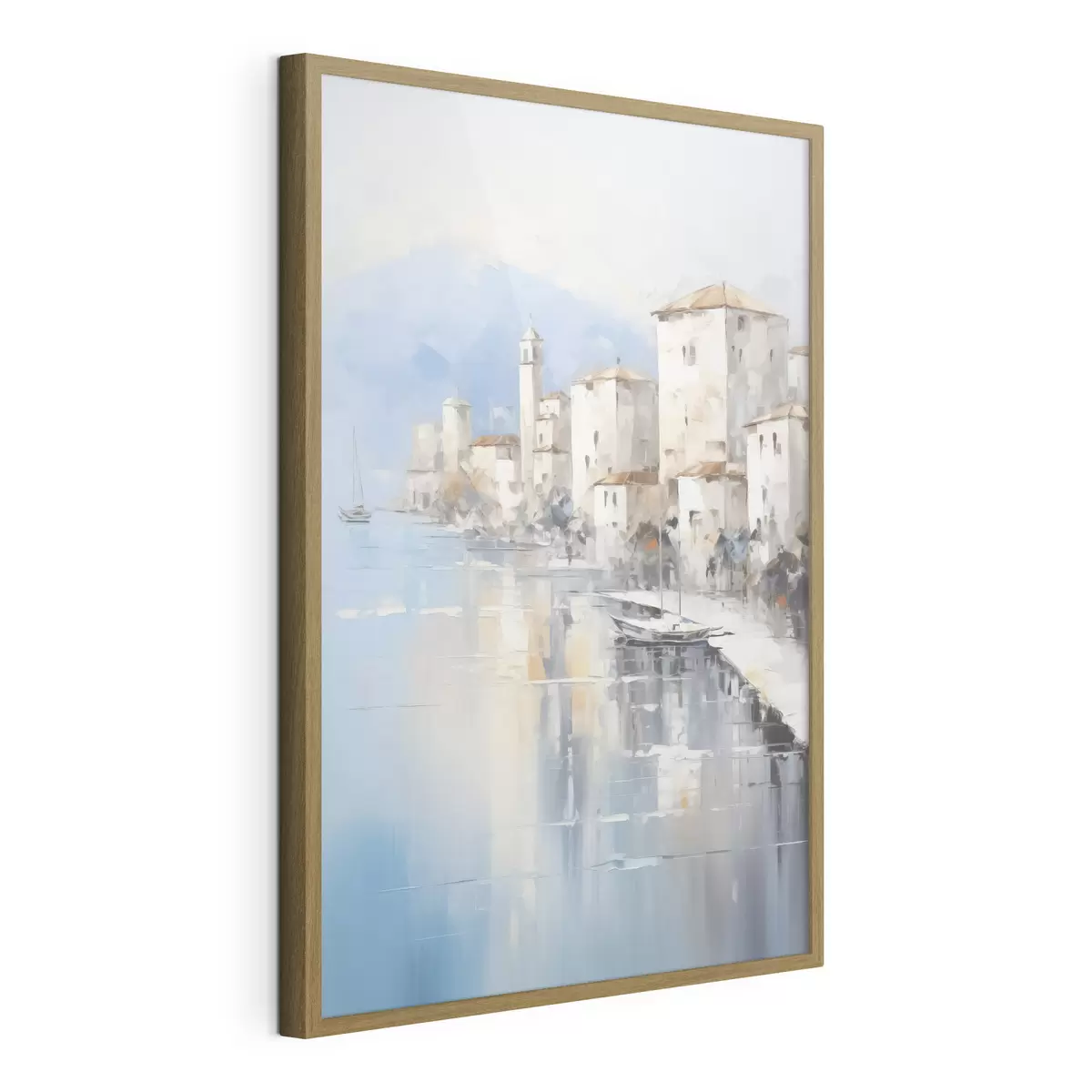 Poster Casas abstractas junto a la bahía, imitación de pintura f46673