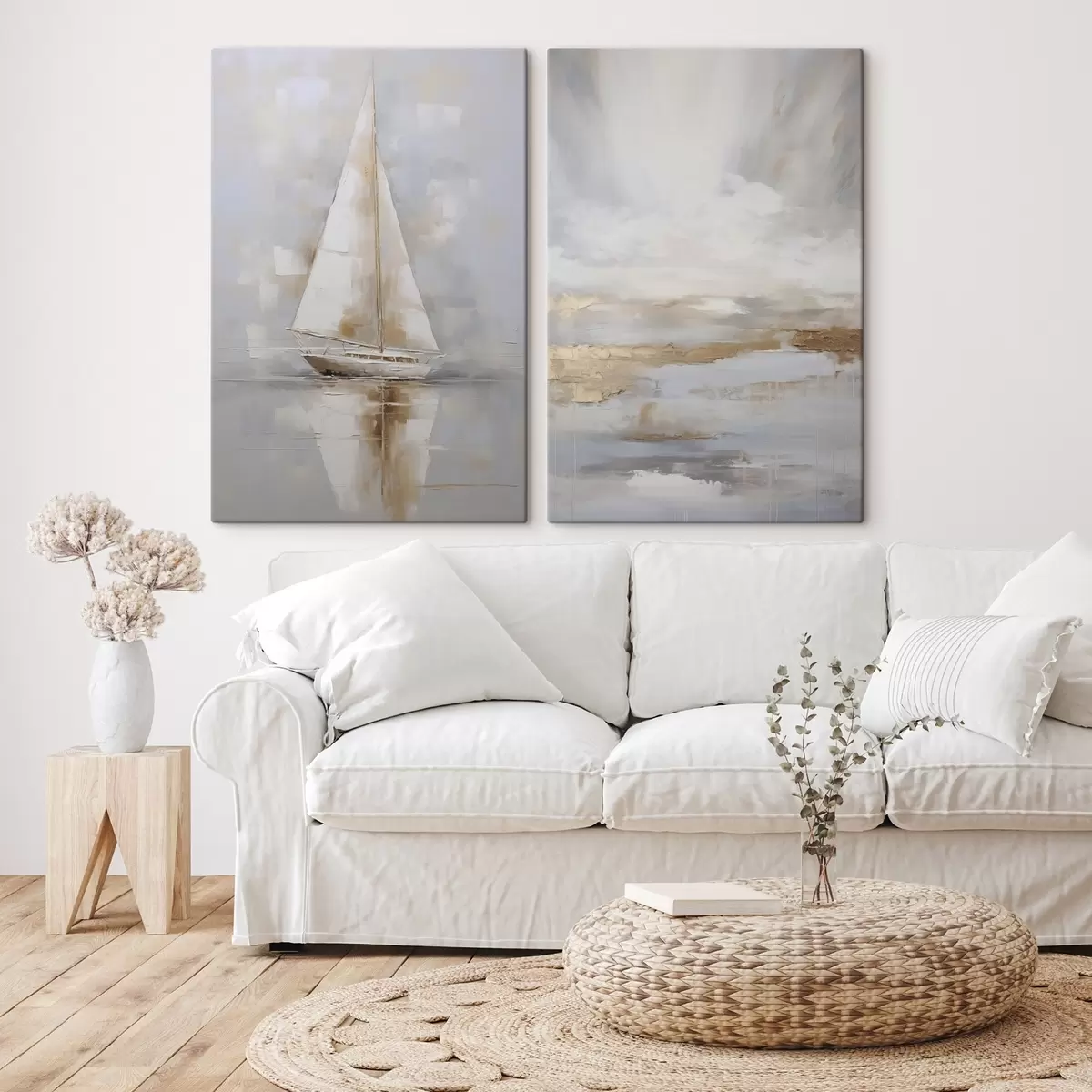 murales de pared Velero y composición abstracta imitación de pintura m00999