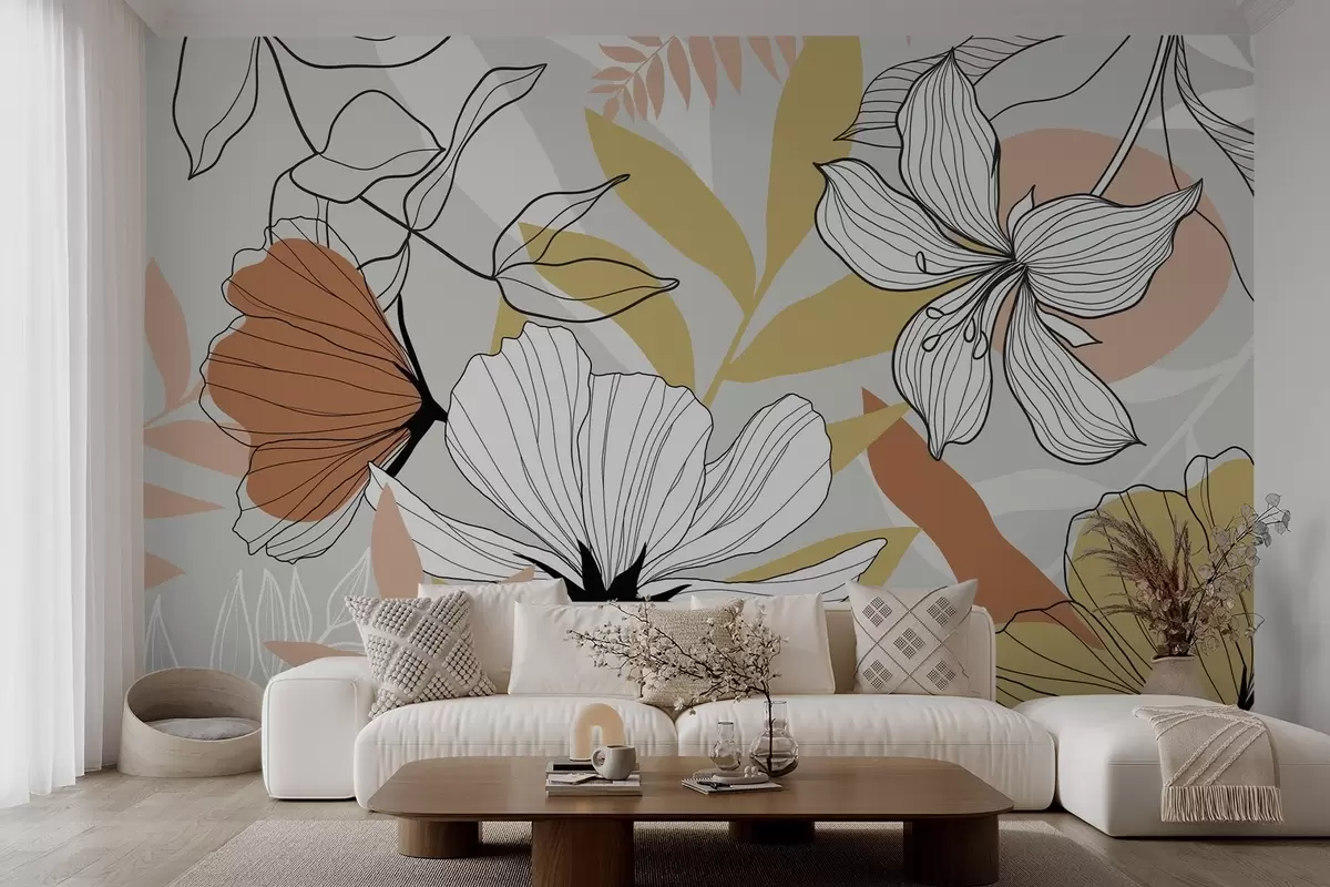 murales de pared Plantas y flores abstractas w04898