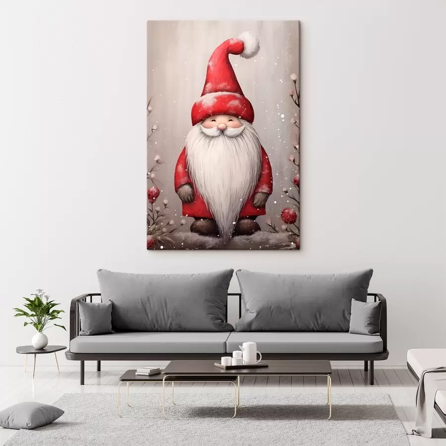 murales de pared Gnomo navideño con barba larga s46620