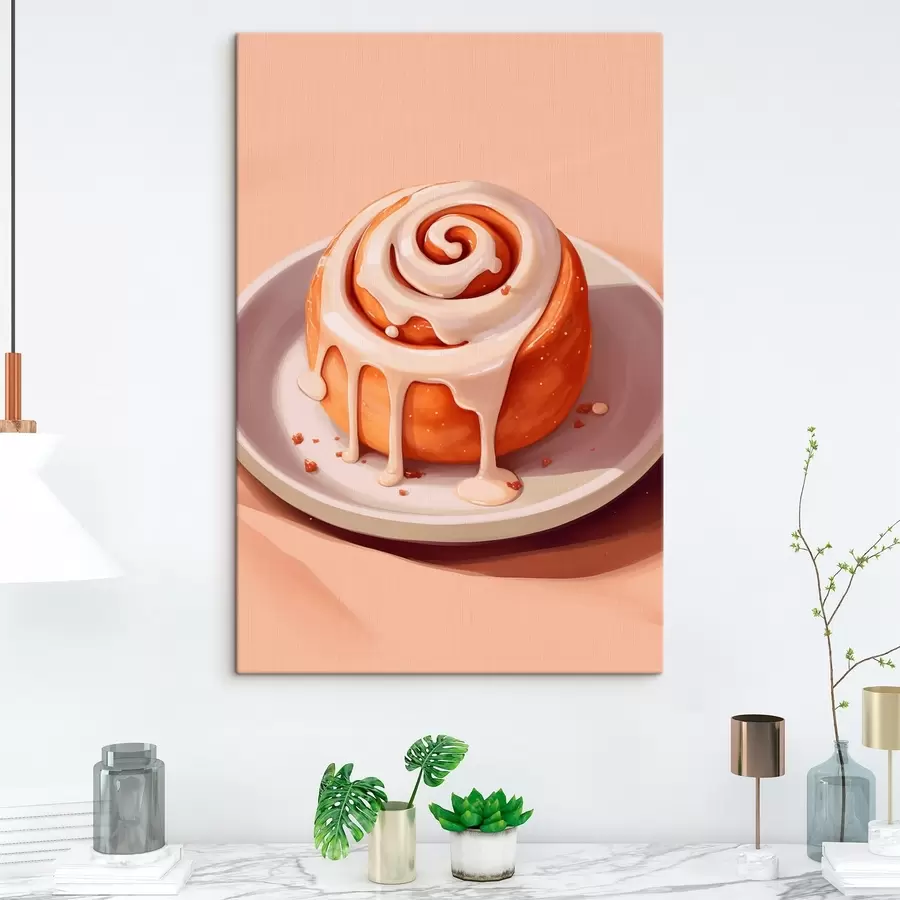 murales de pared Rollito de canela con glaseado de nata s46624