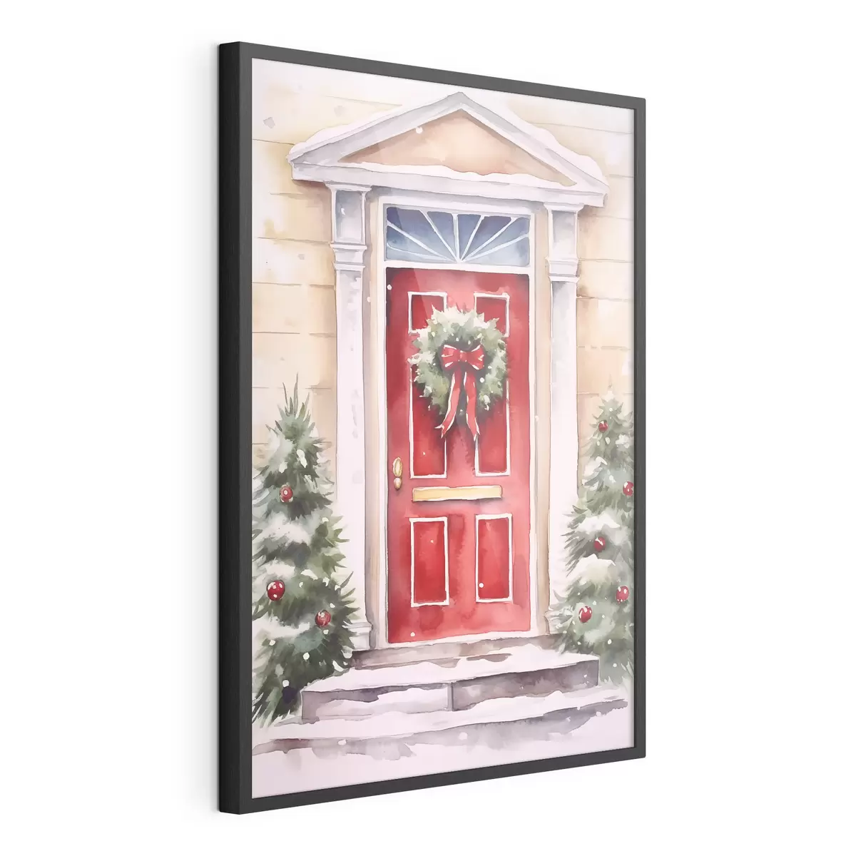 Poster Puerta navideña con corona f46622