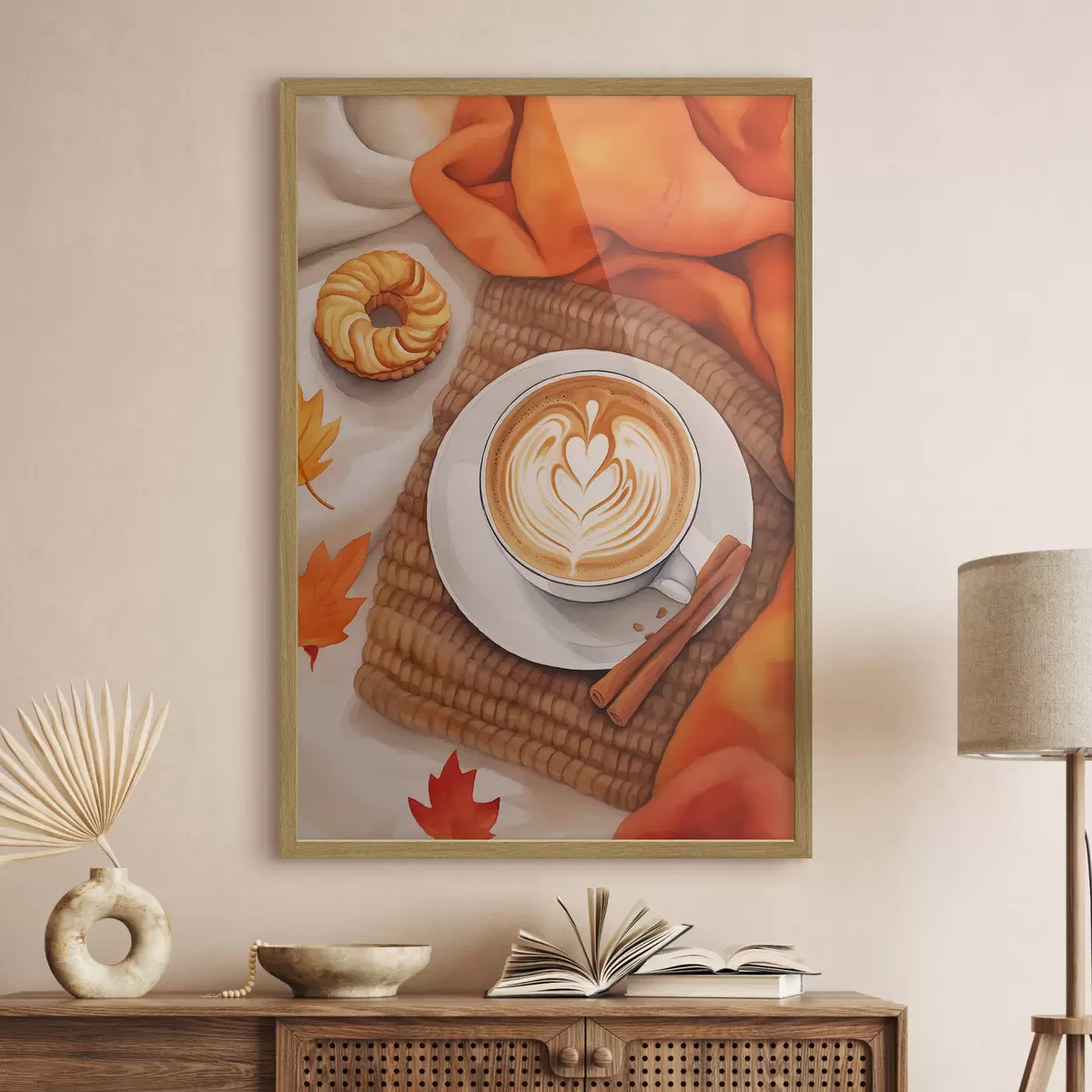 Poster Café con leche otoñal f46623