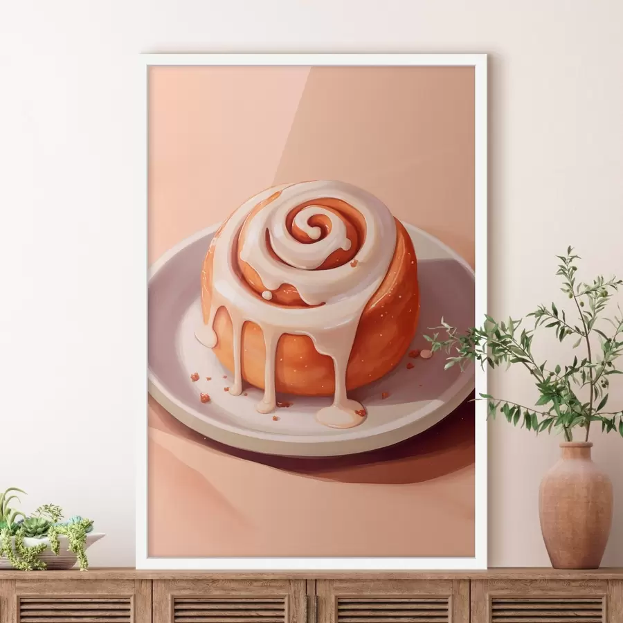 murales de pared Rollito de canela con glaseado de nata f46624