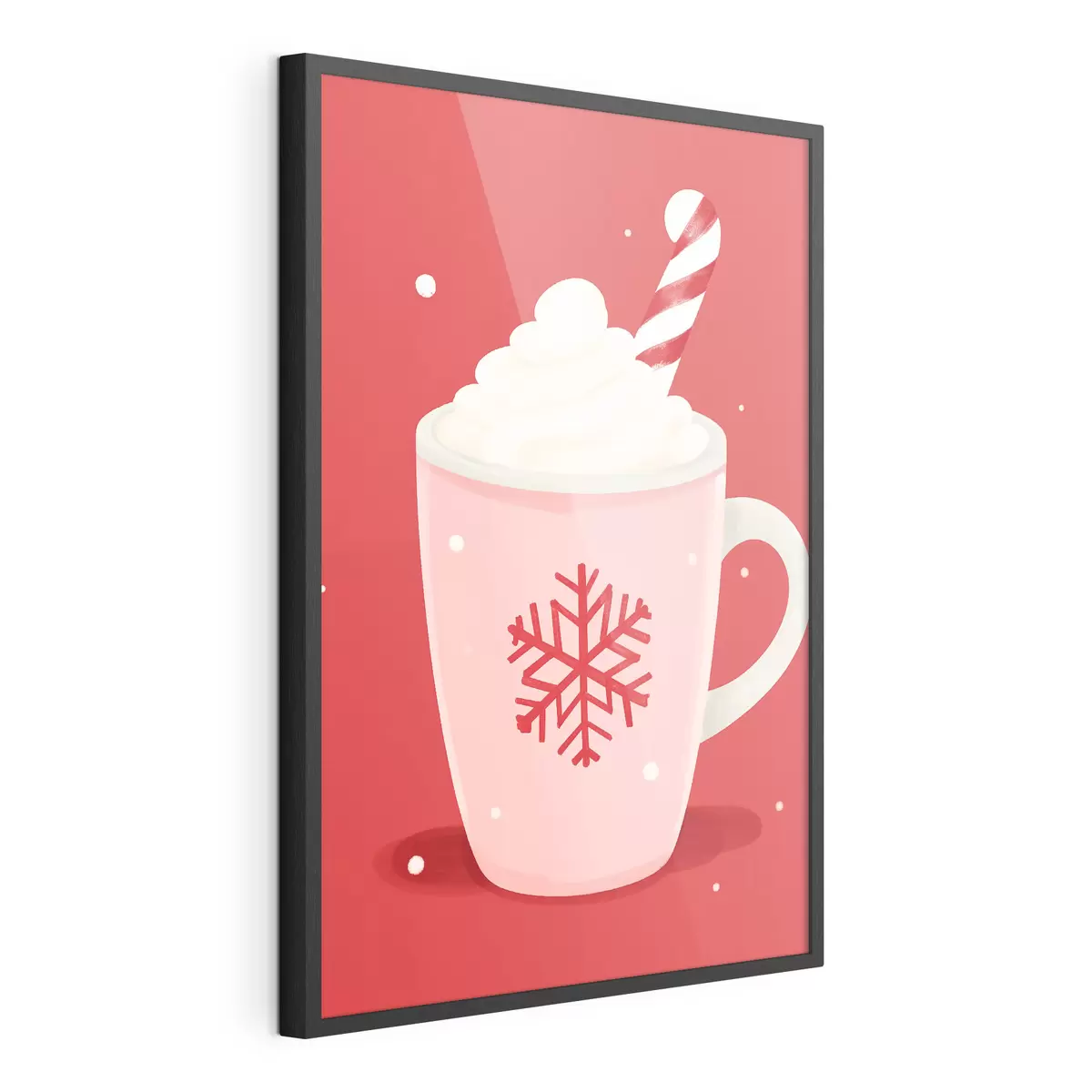 Poster Cacao navideño con nata y bastones de caramelo f46625