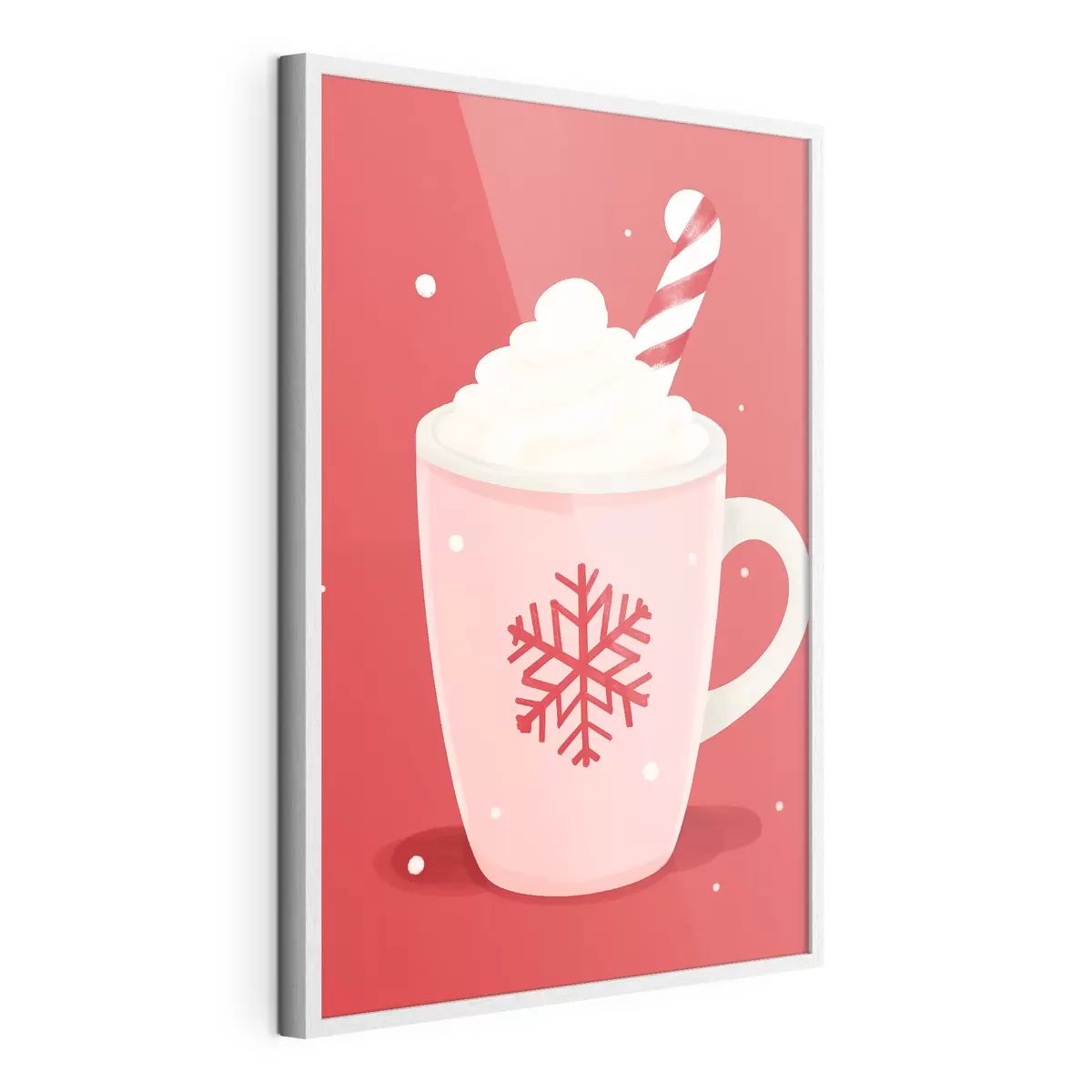 Poster Cacao navideño con nata y bastones de caramelo f46625