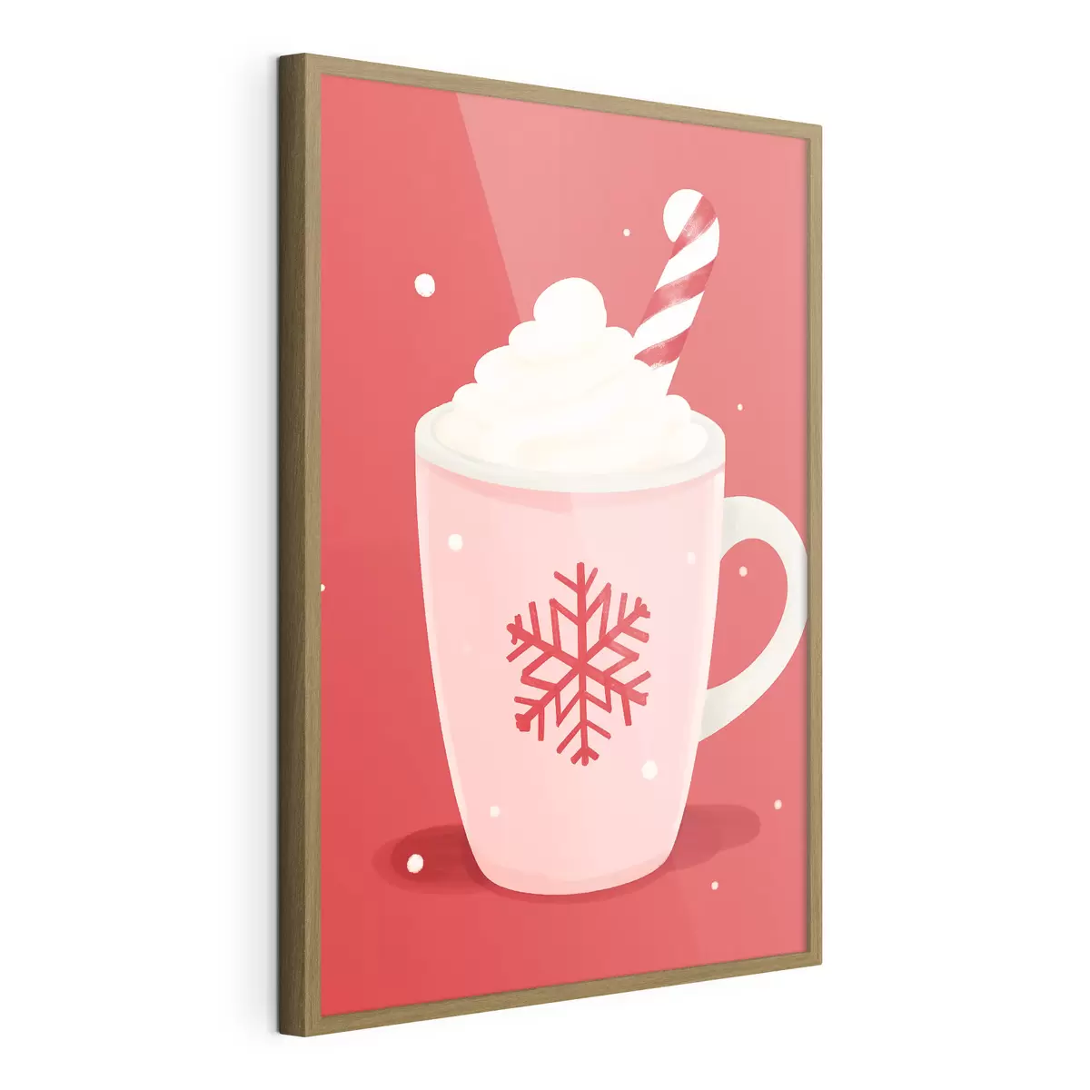 Poster Cacao navideño con nata y bastones de caramelo f46625