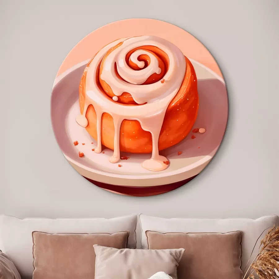 murales de pared Rollito de canela con glaseado de nata r46624