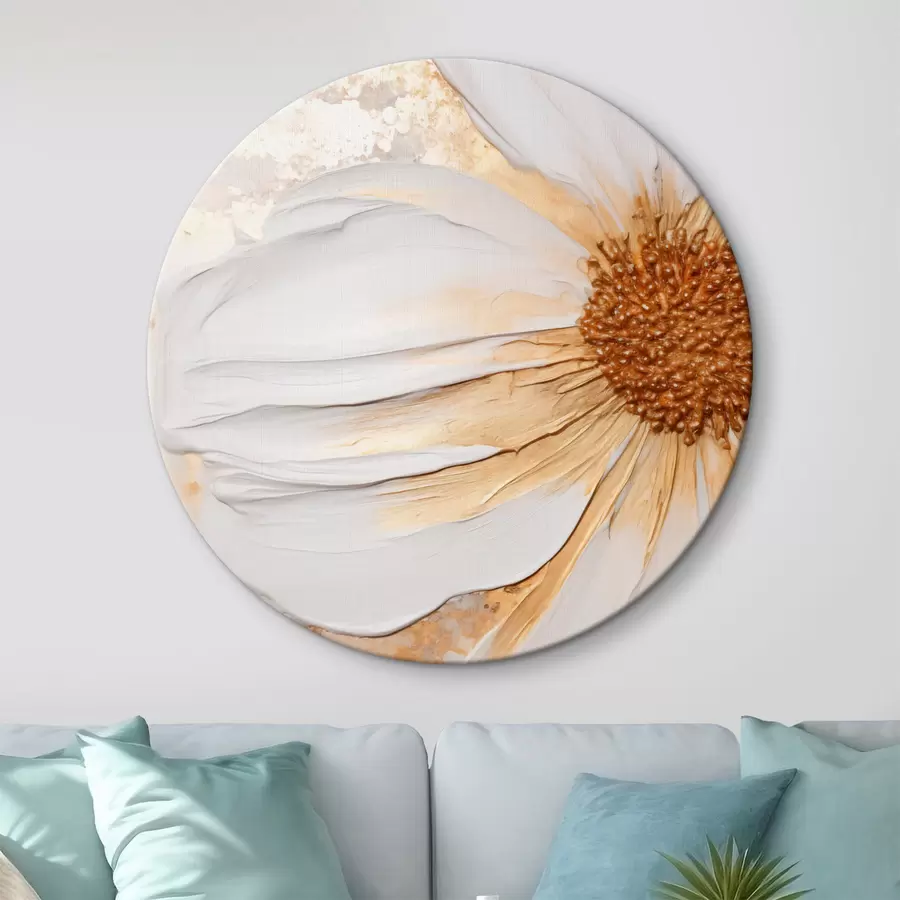 murales de pared Una flor blanca con pétalos delicados, fondo abstracto con textura, elegante, arte decorativo r46692