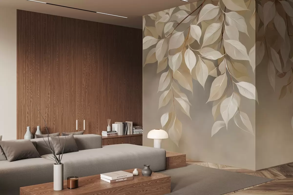 murales de pared Una rama de perifollo con hojas w04899