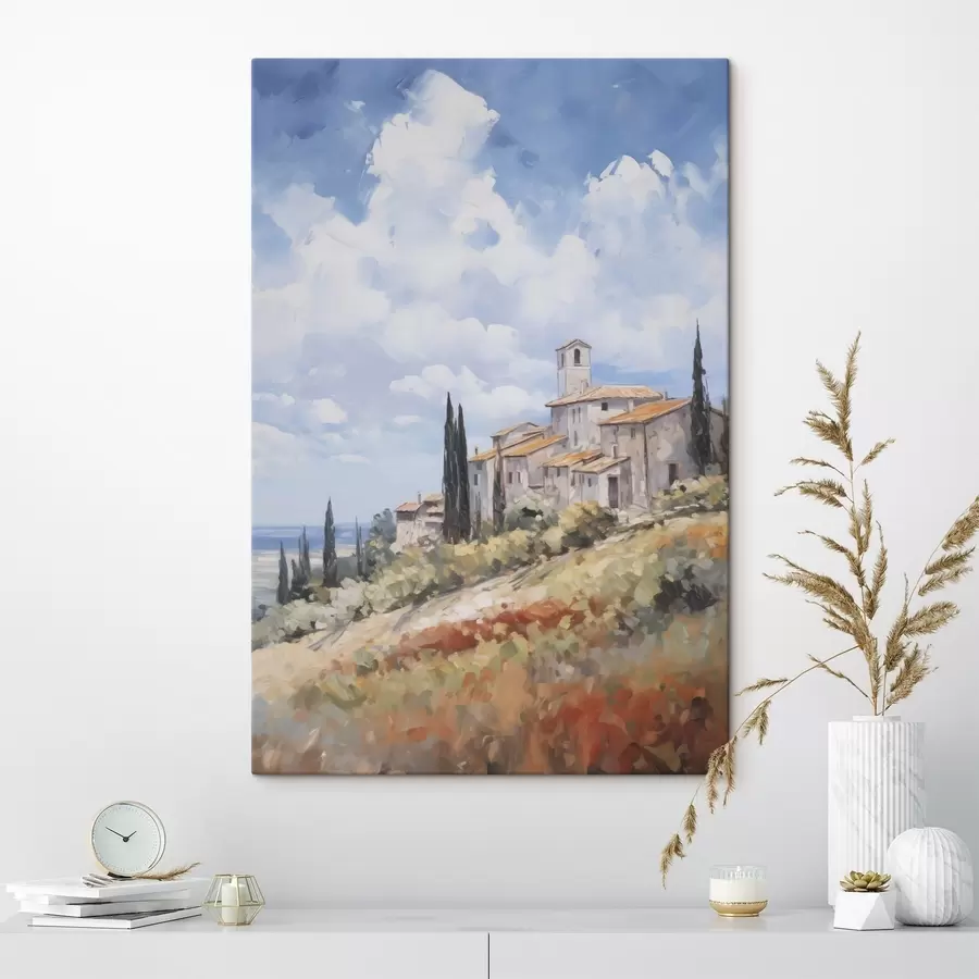 murales de pared Imitación de paisaje rural en pintura s46716