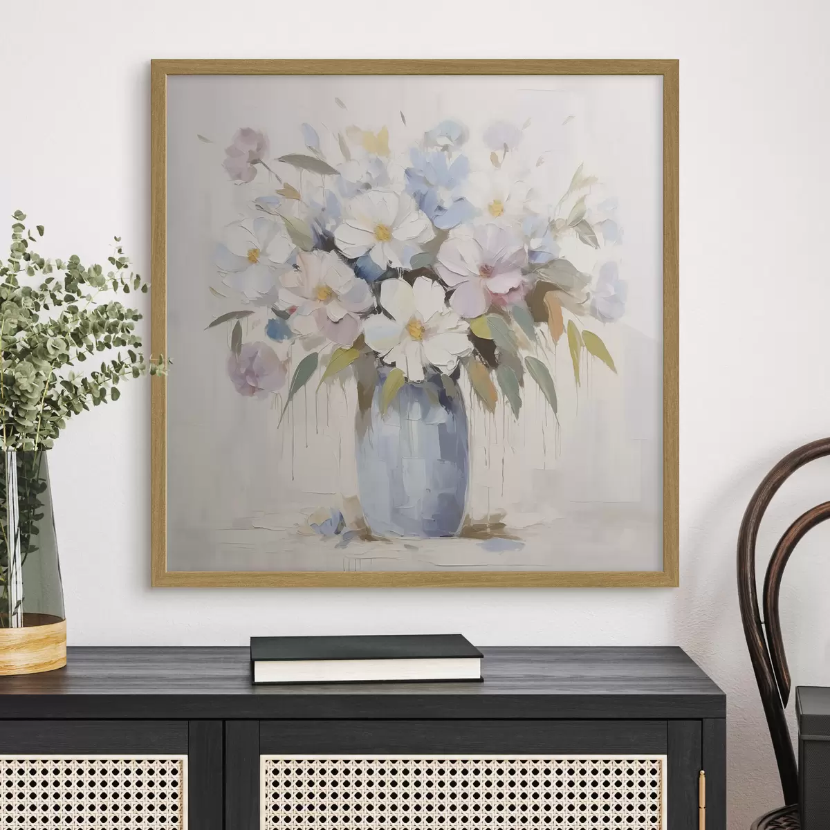 Poster Flores en un jarrón, pintura de imitación f46714