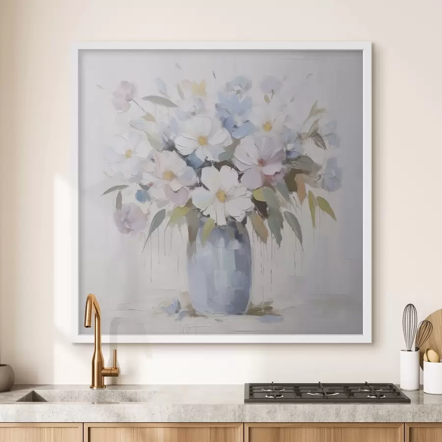 murales de pared Flores en un jarrón, pintura de imitación f46714