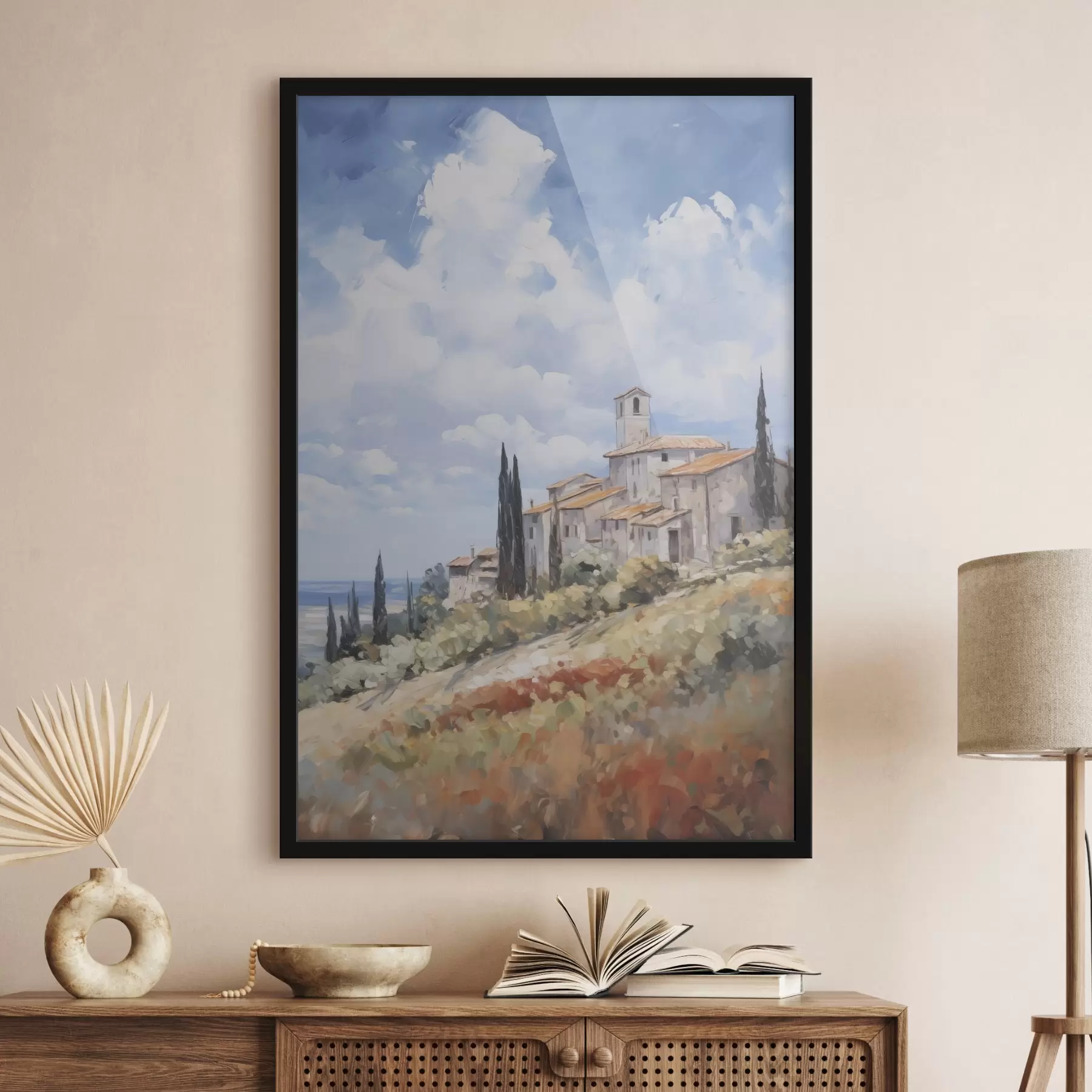 murales de pared Imitación de paisaje rural en pintura f46716