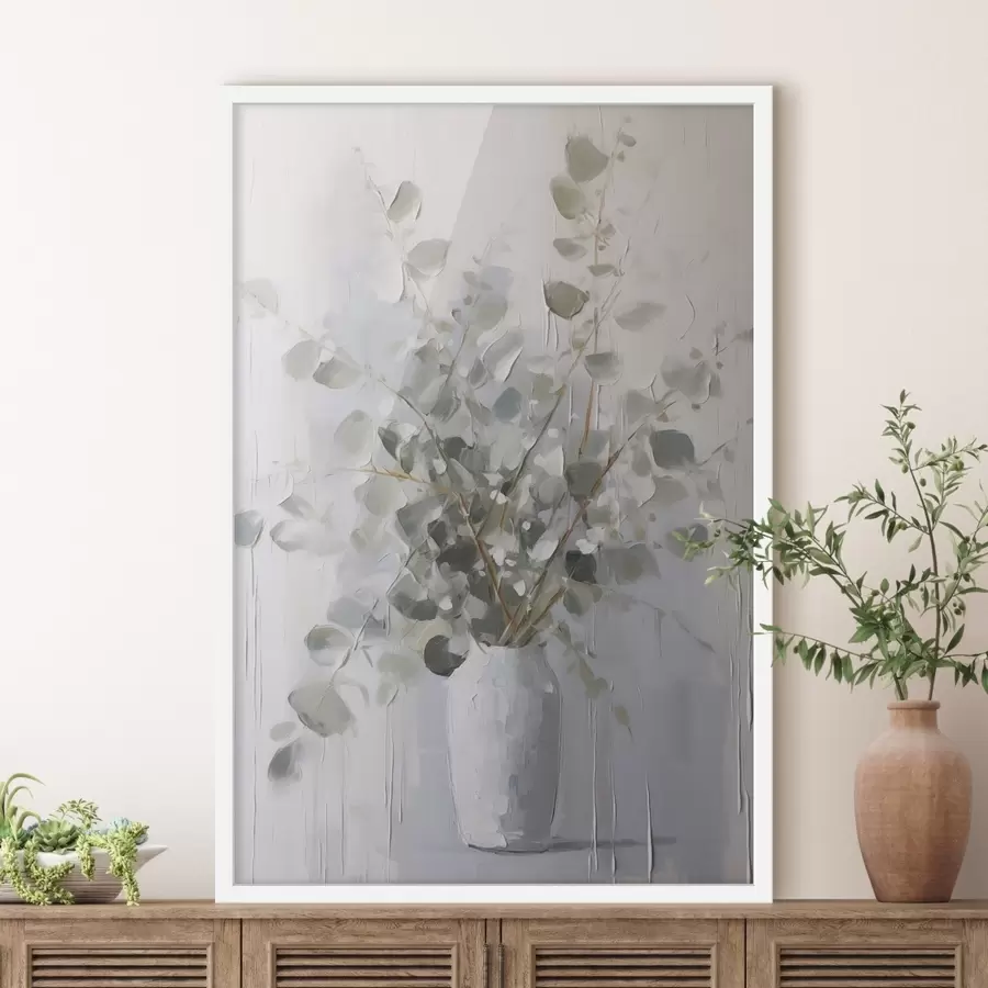 murales de pared Ramas con follaje en un jarrón, pintura de imitación f46720