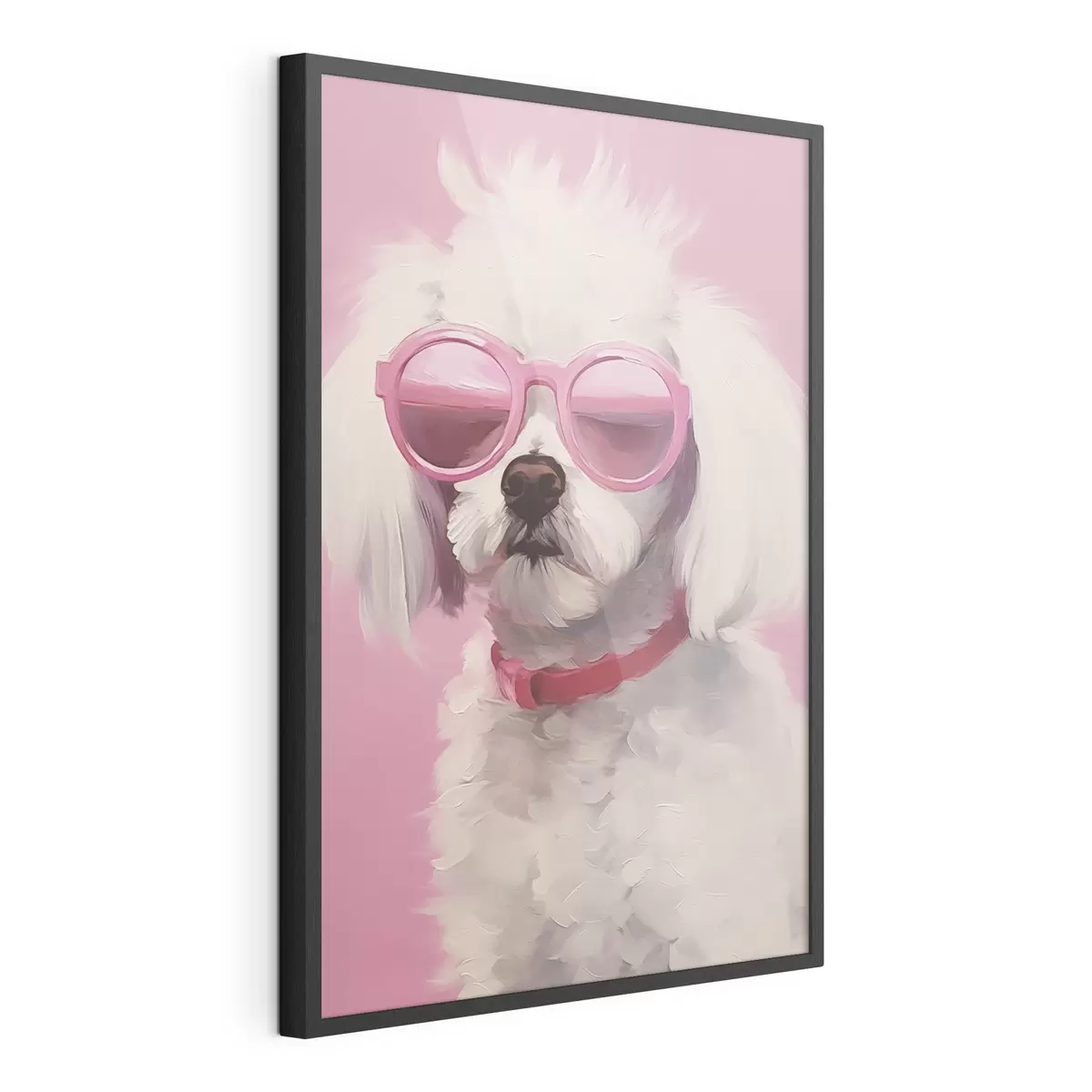 Poster Un perro pequeño con gafas es una imitación de la pintura f46722