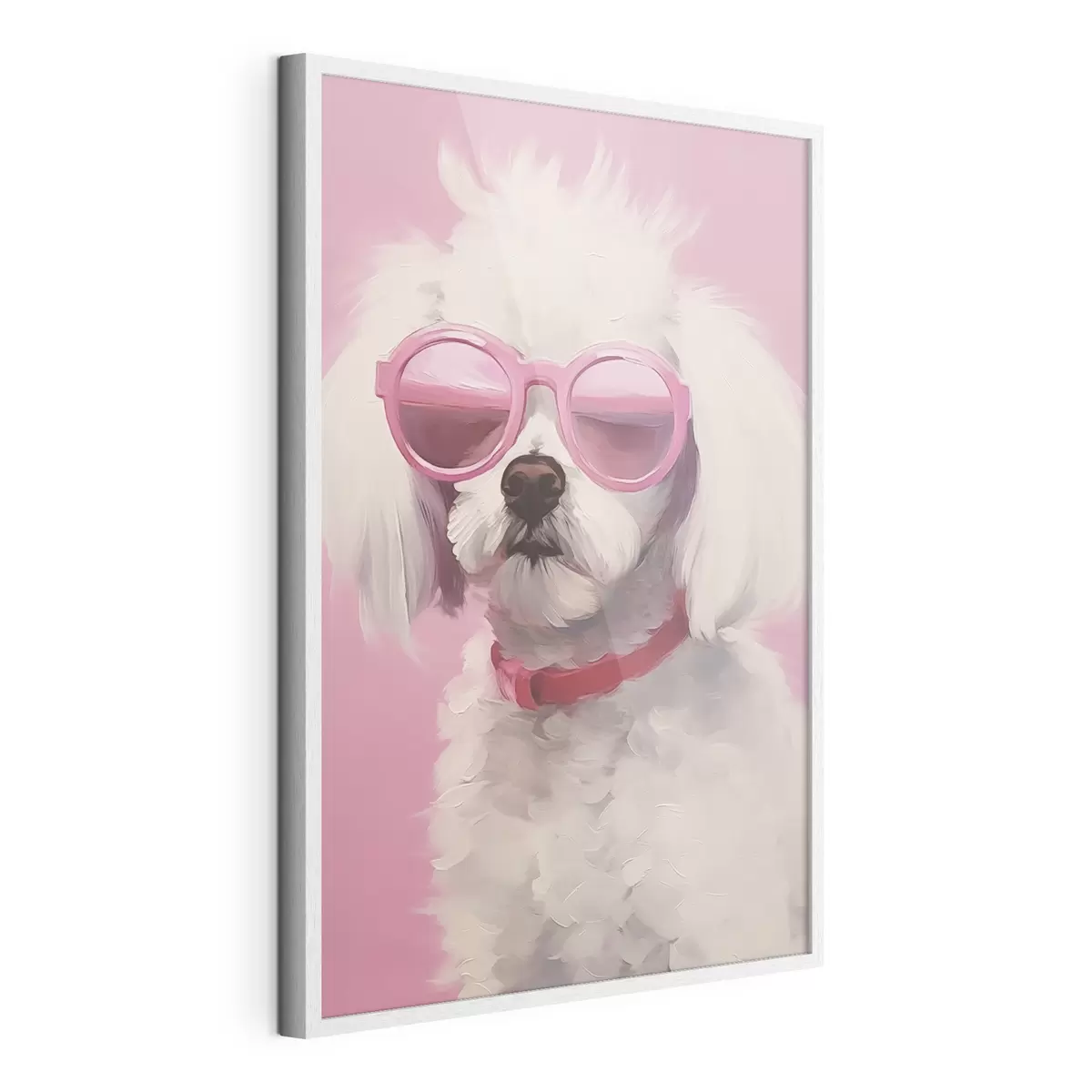 Poster Un perro pequeño con gafas es una imitación de la pintura f46722