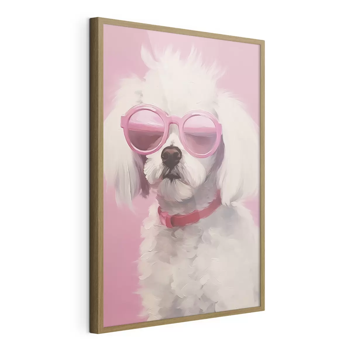 Poster Un perro pequeño con gafas es una imitación de la pintura f46722