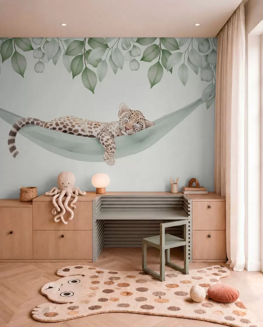 murales de pared Siesta del leopardo w04881