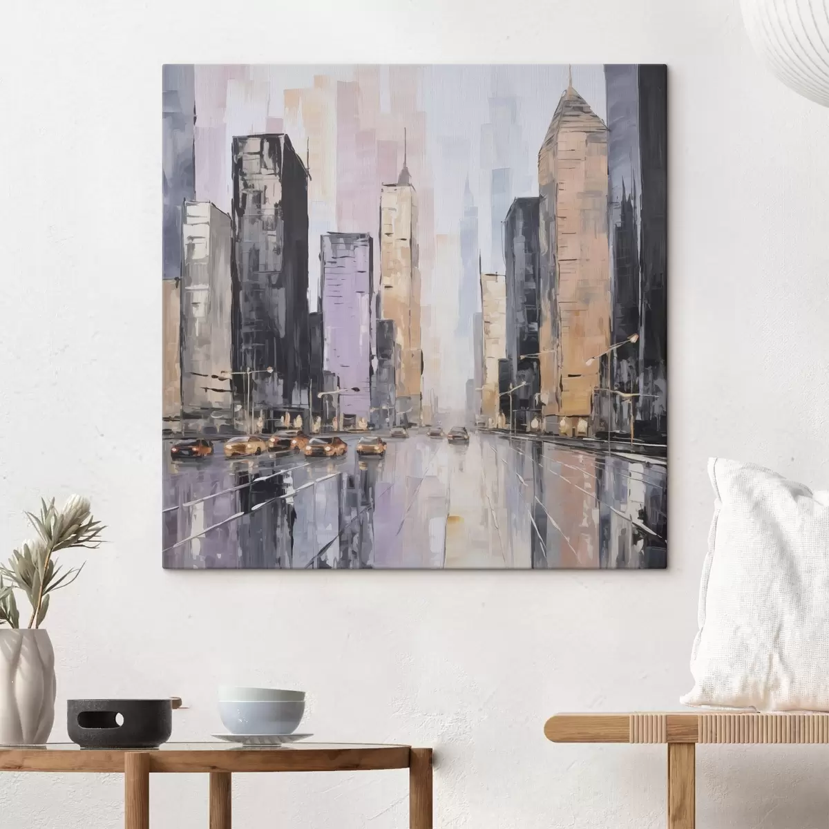 murales de pared Imitación abstracta de un paisaje urbano en pintura. s46753