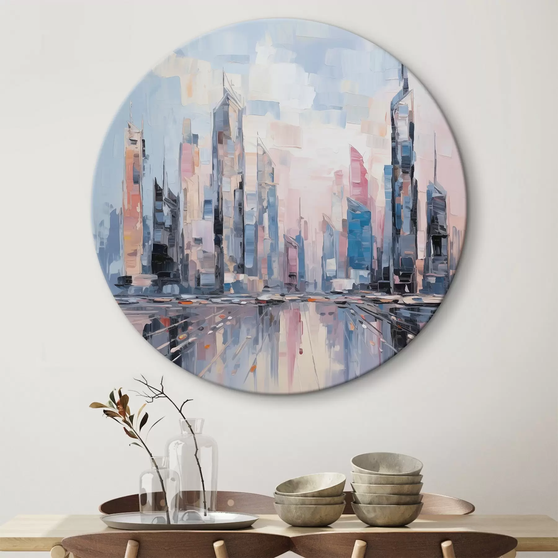 murales de pared Imitaciones abstractas de pinturas de ciudades r46752