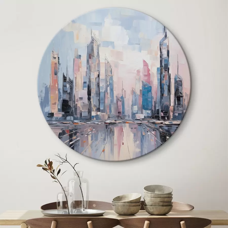 murales de pared Imitaciones abstractas de pinturas de ciudades r46752