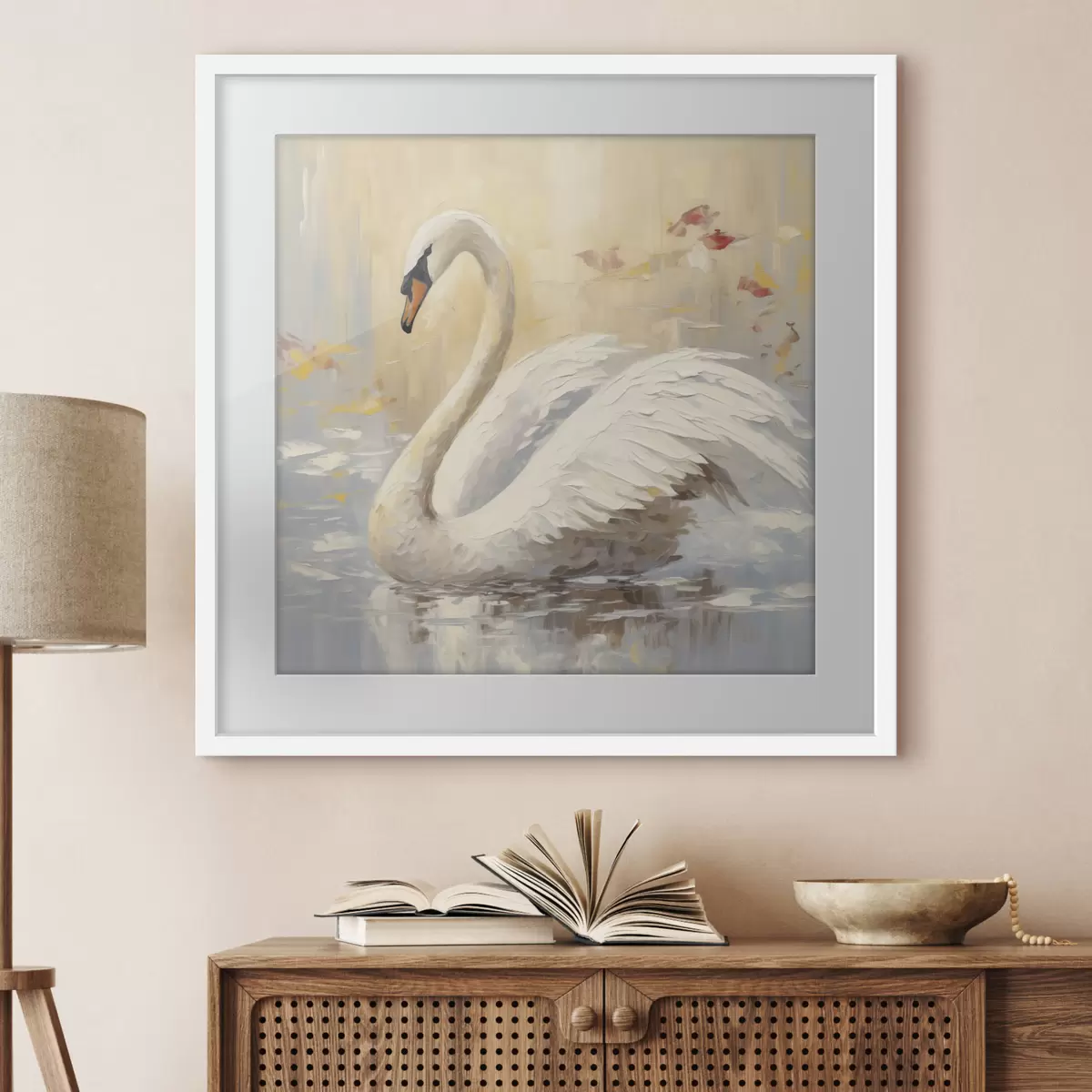 Poster Pintura imitación cisne f46748
