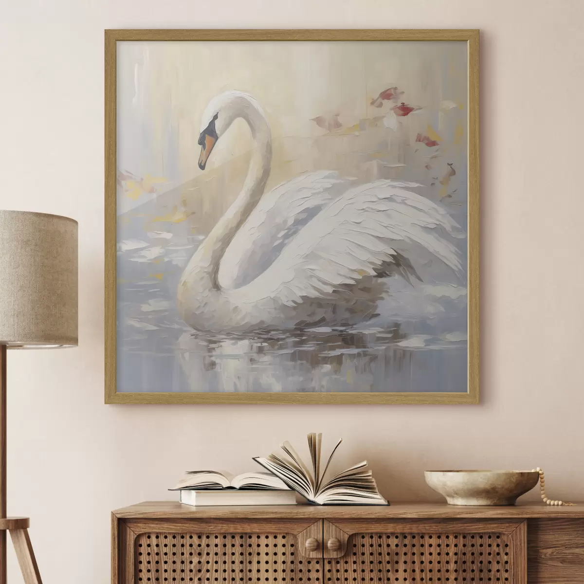 Poster Pintura imitación cisne f46748