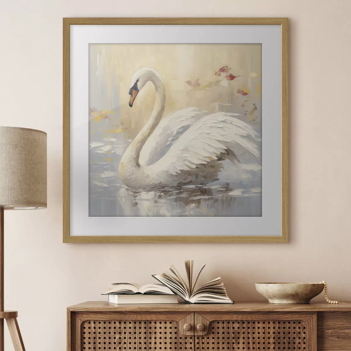 Poster Pintura imitación cisne f46748