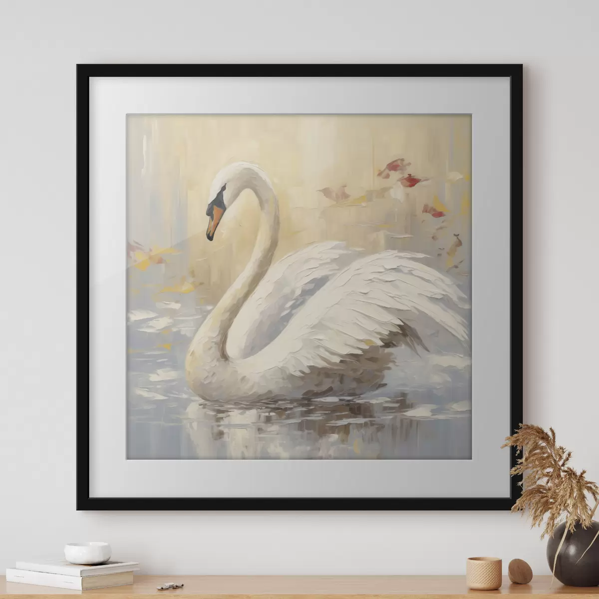 Poster Pintura imitación cisne f46748