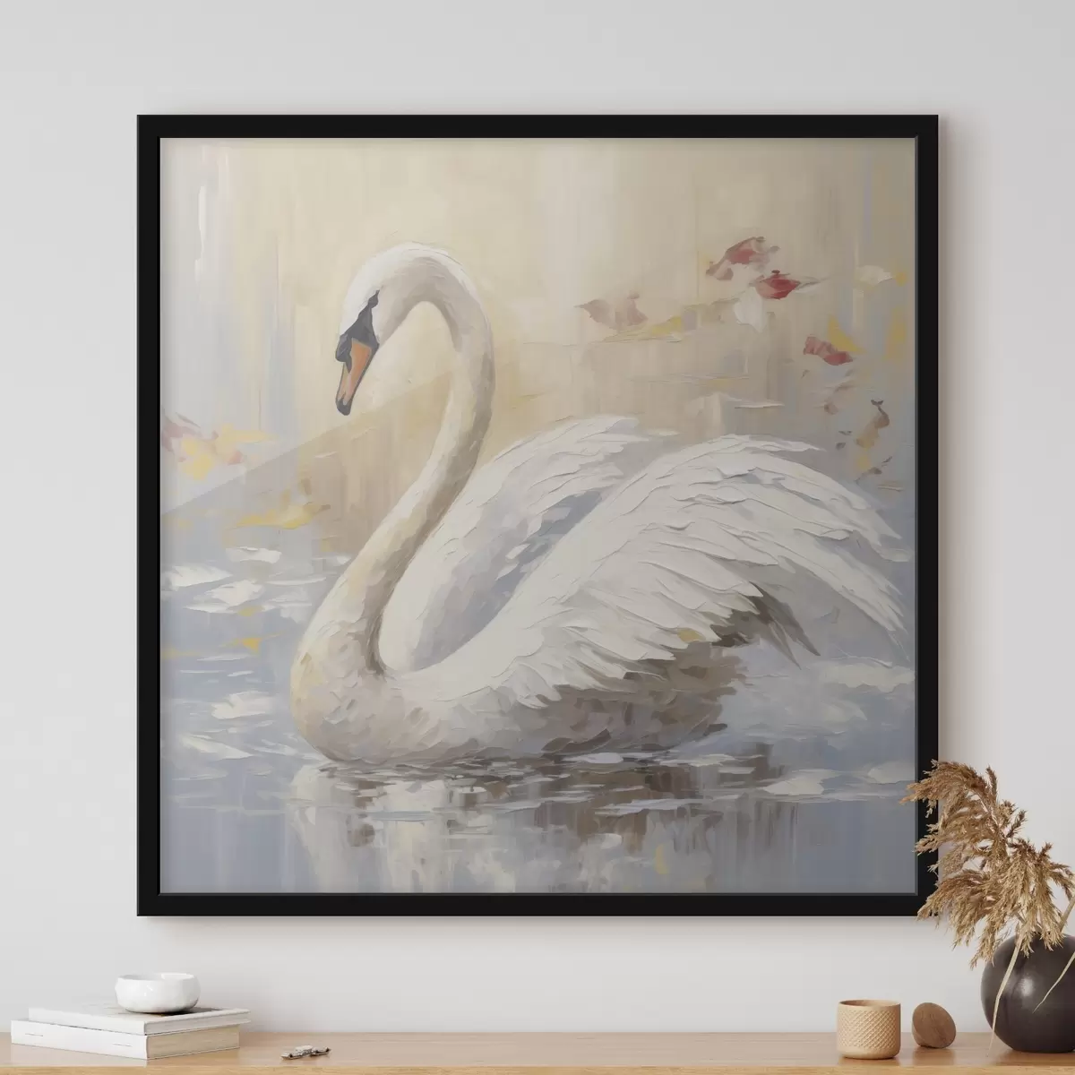 Poster Pintura imitación cisne f46748