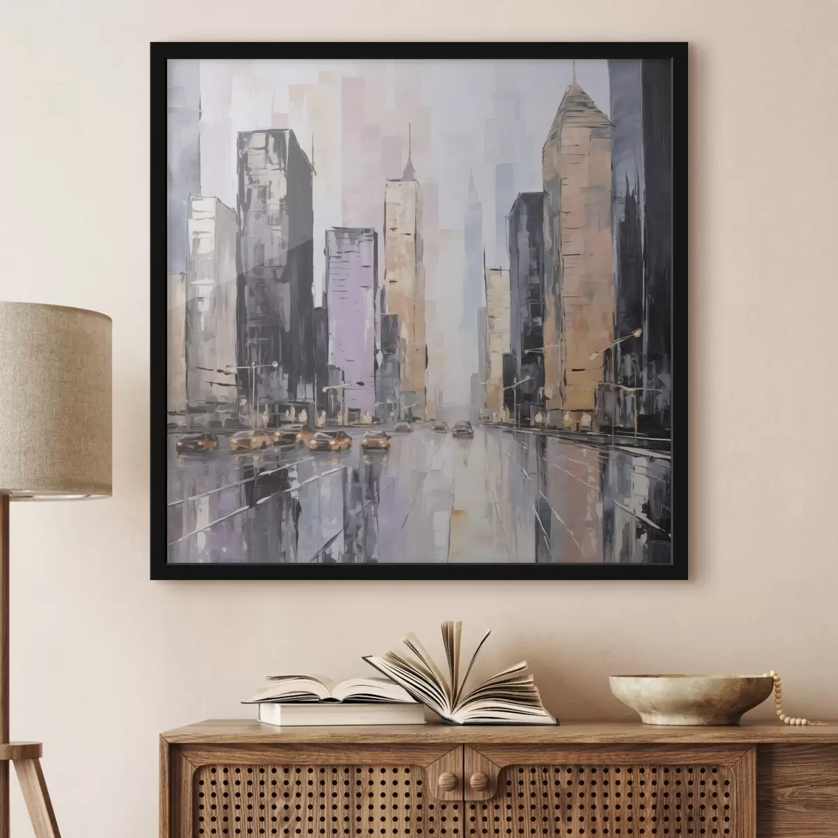 Poster Imitación abstracta de un paisaje urbano en pintura. f46753