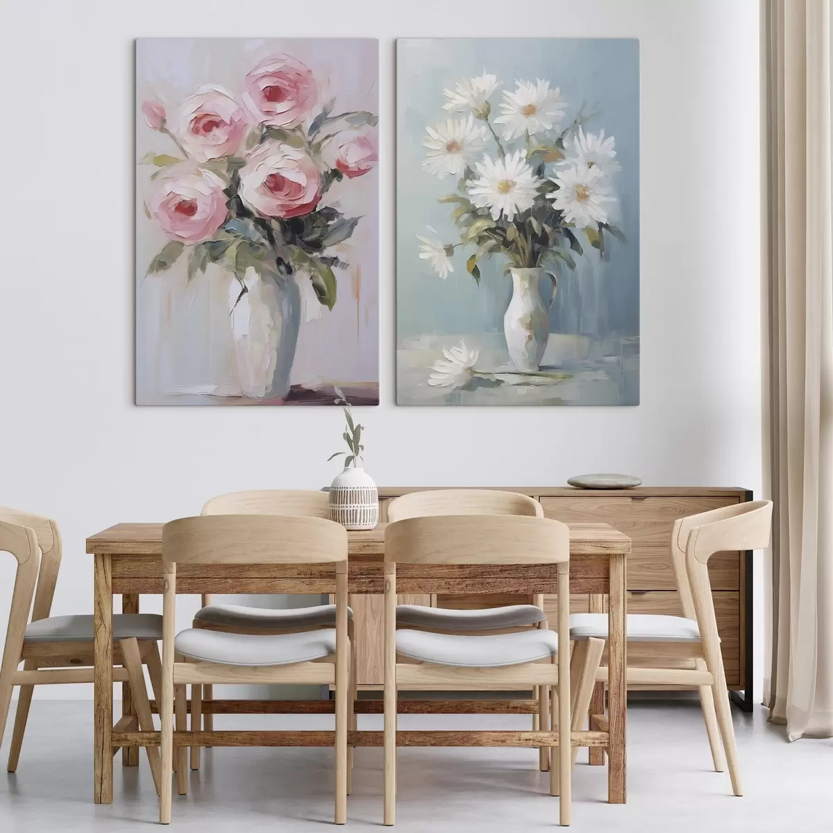 murales de pared Flores en un jarrón, pintura de imitación m01027