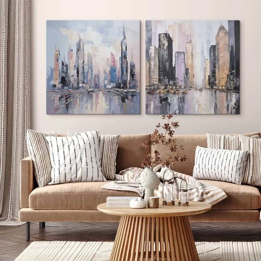 murales de pared Imitaciones abstractas de pinturas de ciudades m01032