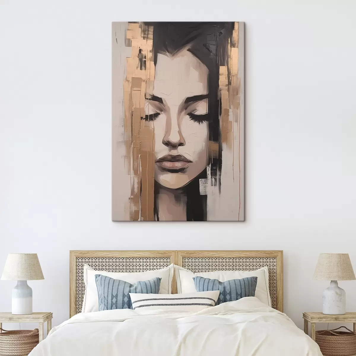 murales de pared Retrato de una mujer. Pinceladas abstractas. s46733